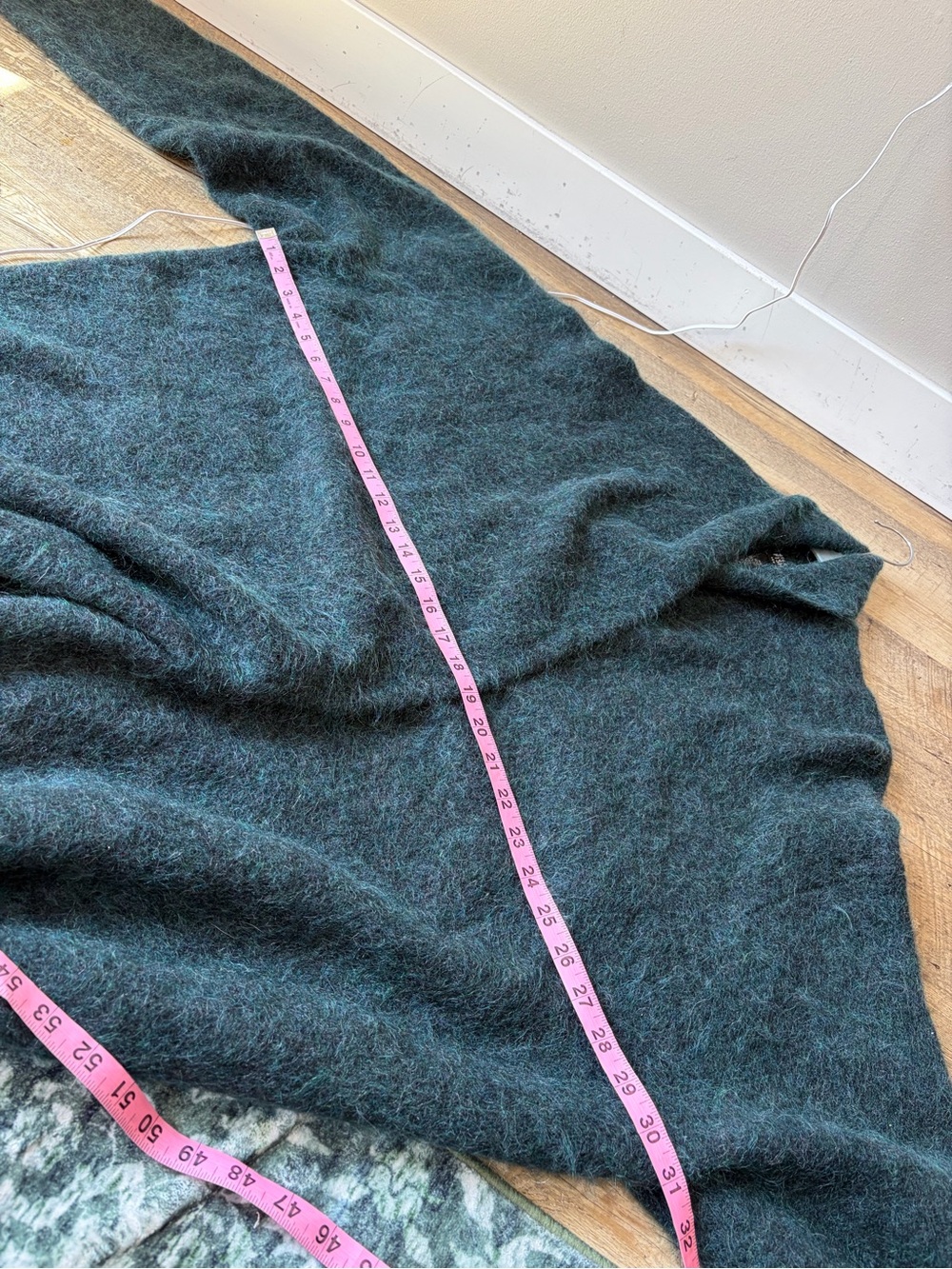 Eileen Fisher Merino Wool Mohair Blend Shawl Collar Long Cardigan in Neptune - Picture 5 of 10